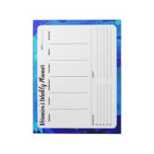 Blauwe Waterverf Abstract wekelijks om lijstblocno Notitieblok (Linkerzijde)