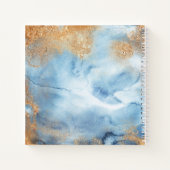 Blauwe Waterverf Abstracte Naam Script Schets Notitieboek (Achterkant)