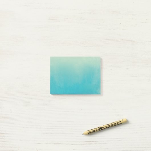 Blauwe Waterverf Abstracte Post-it® notes 4x3 (Op bureau)