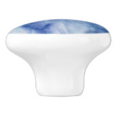 Blauwe Waterverf Abstracte schildering Keramische Knop (Zijkant)