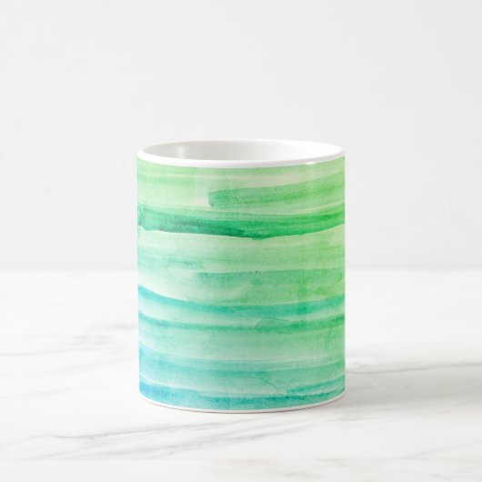 Blauwe Waterverf Abstracte schildering Koffiemok (Center)