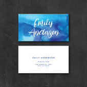 Blauwe Waterverf Abstracte schoonheid Moderne Call Visitekaartje