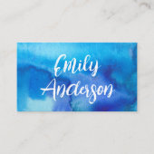 Blauwe Waterverf Abstracte schoonheid Moderne Call Visitekaartje (Voorkant)