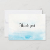 Blauwe waterverf achtergrond "Bedankt kaart" Bedankkaart (Voorkant)