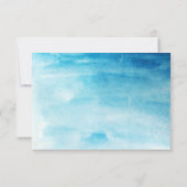 Blauwe waterverf achtergrond "Bedankt kaart" Bedankkaart (Achterkant)