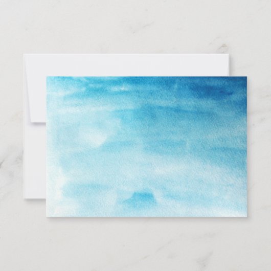 Blauwe waterverf achtergrond "Bedankt kaart" Bedankkaart (Achterkant)