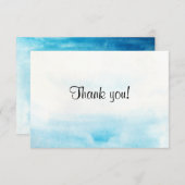 Blauwe waterverf achtergrond "Bedankt kaart" Bedankkaart (Voorkant / Achterkant)