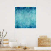 Blauwe Waterverf — Achtergrond Poster (Keuken)