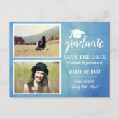 Blauwe Waterverf | AFSTUDEREN | | De datum-foto op Briefkaart (Voorkant)