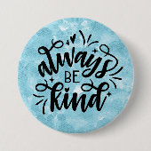 Blauwe Waterverf/altijd op je Ronde Button 7,6 Cm (Voorkant)