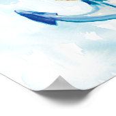 Blauwe Waterverf Anchor 3 Poster (Hoek)