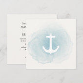 Blauwe Waterverf Anchor Nautical Kaart (Voorkant / Achterkant)