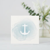Blauwe Waterverf Anchor Nautical Kaart (Staand voorkant)