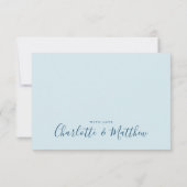 Blauwe Waterverf anker bruiloft dank u kaart (Achterkant)