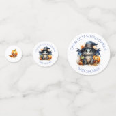 Blauwe Waterverf Baby Dragon Halloween Baby shower Confetti (Achterkanten)