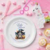 Blauwe Waterverf Baby Dragon Halloween Baby shower Papieren Bordje (Feest)