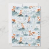 Blauwe Waterverf Baby Fox Baby shower Kaart (Achterkant)