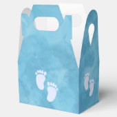 Blauwe Waterverf Baby shower Aangepast Bedankdoosjes (Geopend)