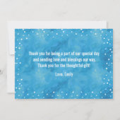 Blauwe Waterverf Baby shower | Bedankt kaart (Achterkant)