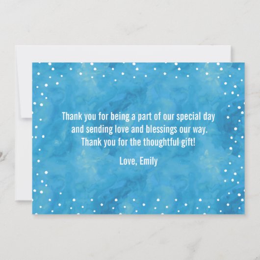 Blauwe Waterverf Baby shower | Bedankt kaart (Achterkant)