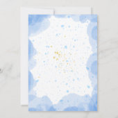 Blauwe Waterverf Baby shower Kaart (Achterkant)