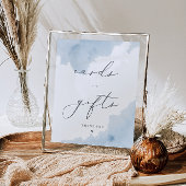 Blauwe Waterverf Baby shower Kaarten & Geschenken  Poster