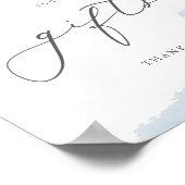 Blauwe Waterverf Baby shower Kaarten & Geschenken  Poster (Hoek)