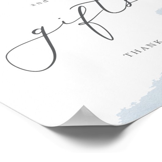 Blauwe Waterverf Baby shower Kaarten & Geschenken  Poster (Hoek)