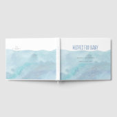 Blauwe Waterverf Baby shower | nautisch Gastenboek (Volledig)