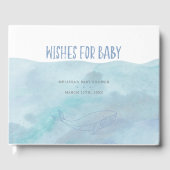 Blauwe Waterverf Baby shower | nautisch Gastenboek (Voorkant)