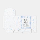 Blauwe Waterverf Baby shower, Oh Boy Baby shower Bedankdoosjes (Uitgevouwen)