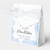 Blauwe Waterverf Baby shower, Oh Boy Baby shower Bedankdoosjes (Voorkant Zijde)