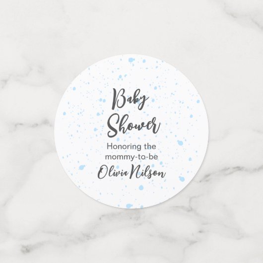Blauwe Waterverf Baby shower, Oh Boy Baby shower Confetti (Kleine voorkant)