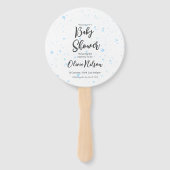 Blauwe Waterverf Baby shower, Oh Boy Baby shower Handwaaier (Voorkant)