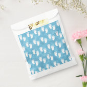 Blauwe Waterverf Baby shower voetafdrukpatroon Bedankzakje (Gezegeld)