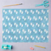 Blauwe Waterverf Baby shower voetafdrukpatroon Tissuepapier (Craft)