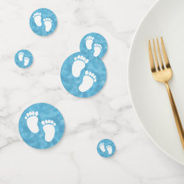 Blauwe Waterverf Baby showers voetafdruk Confetti