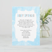 Blauwe Waterverf Baby Sprinkle / boy baby shower Kaart (Staand voorkant)