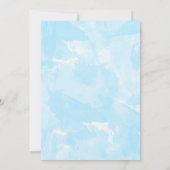 Blauwe Waterverf Baby Sprinkle / boy baby shower Kaart (Achterkant)