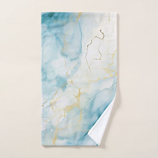 Blauwe waterverf bad handdoek (Handdoek)