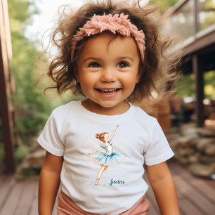 Blauwe Waterverf ballerina danseres Kinder Shirts