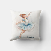 Blauwe Waterverf ballerina danseres Kussen (Achterkant)