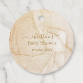 Blauwe Waterverf ballon Baby shower Pop it Bedankjes Labels (Achterkant)