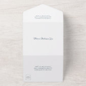 Blauwe Waterverf Beach Ocean Wedding All In One Uitnodiging (Buitenkant)