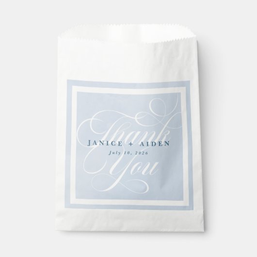 Blauwe Waterverf betoverende Cloudscape bruiloft Bedankzakje (Voorkant)