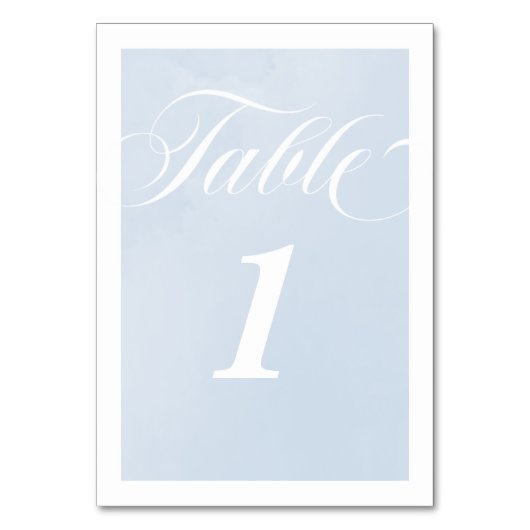 Blauwe Waterverf betoverende Cloudscape bruiloft Kaart (Voorkant)