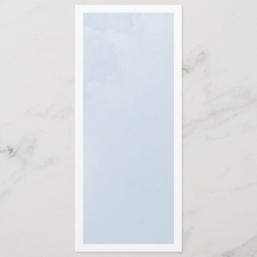 Blauwe Waterverf betoverende Cloudscape bruiloft Menu (Achterkant)