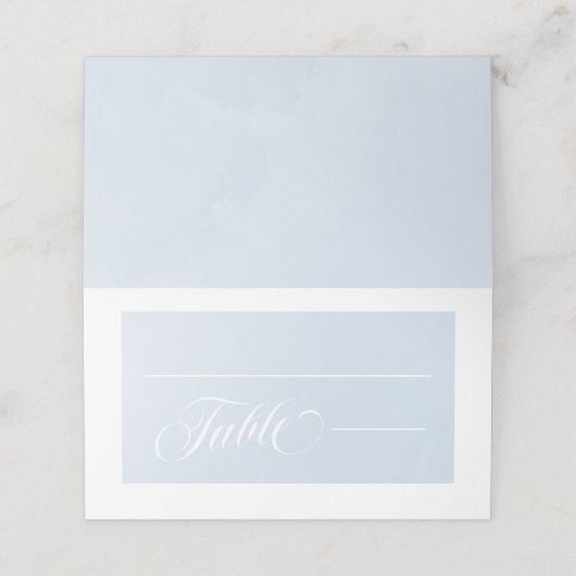 Blauwe Waterverf betoverende Cloudscape bruiloft Plaatskaartje (Buitenkant ongevouwen)
