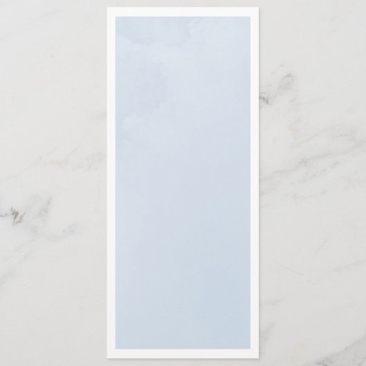 Blauwe Waterverf betoverende Cloudscape bruiloft Programmakaart (Achterkant)