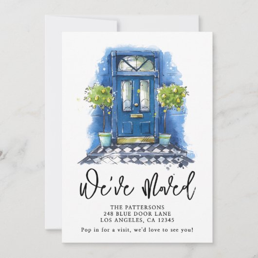 Blauwe Waterverf Bewegende Aankondiging (Voorkant)